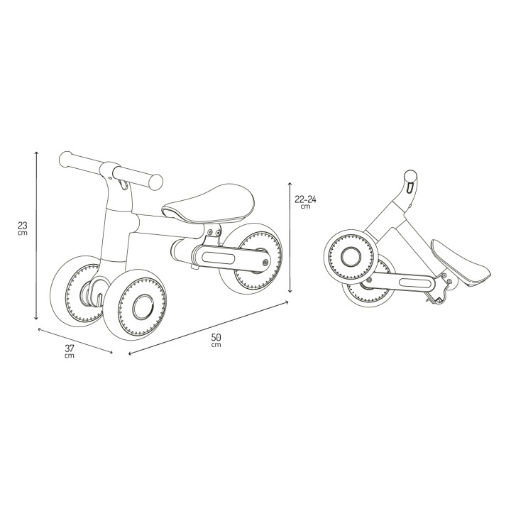 MoMi DEX Gåcykel, Gul - Lilla Cykelbutiken