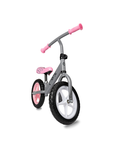 MoMi FLEET Balanscykel, Grå/Rosa - Lilla Cykelbutiken