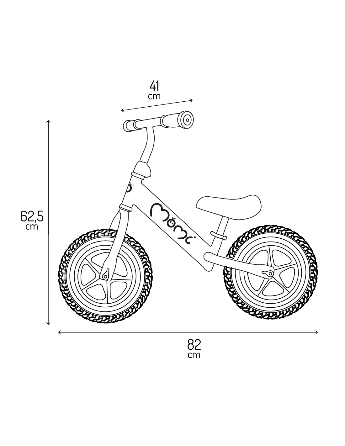 MoMi FLEET Balanscykel, Grå/Rosa - Lilla Cykelbutiken