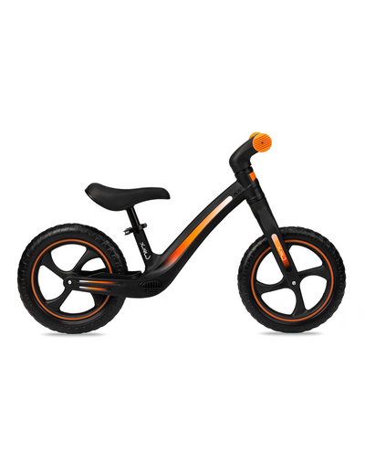 MoMi MIZO Balanscykel, Svart/Orange - Lilla Cykelbutiken