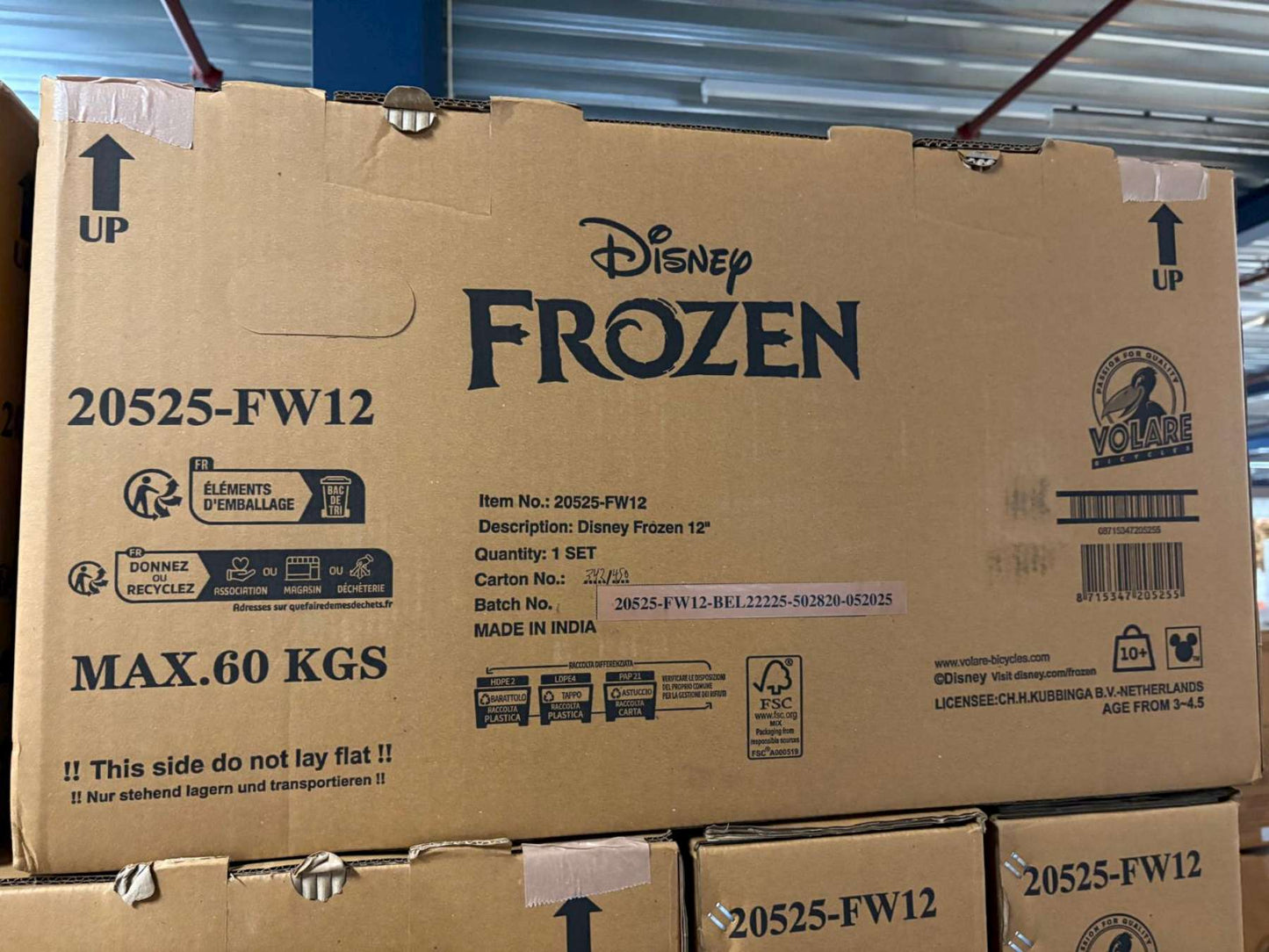Disney Frozen 2 Barncykel 12 tum, dubbla handbromsar, Lila - För barn 3-4 år