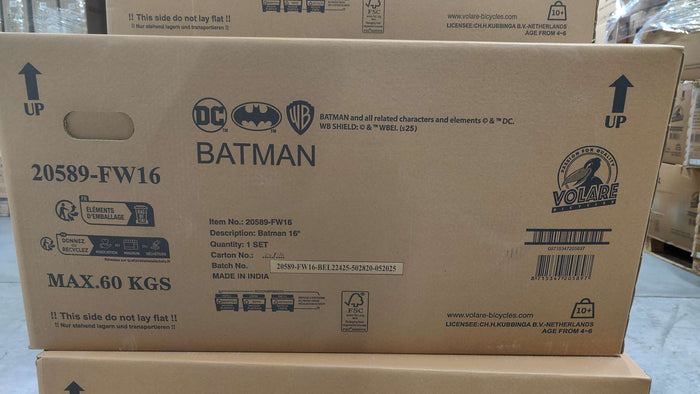 Batman Barncykel 16 tum, dubbla handbromsar, Svart - För barn 4-6 år