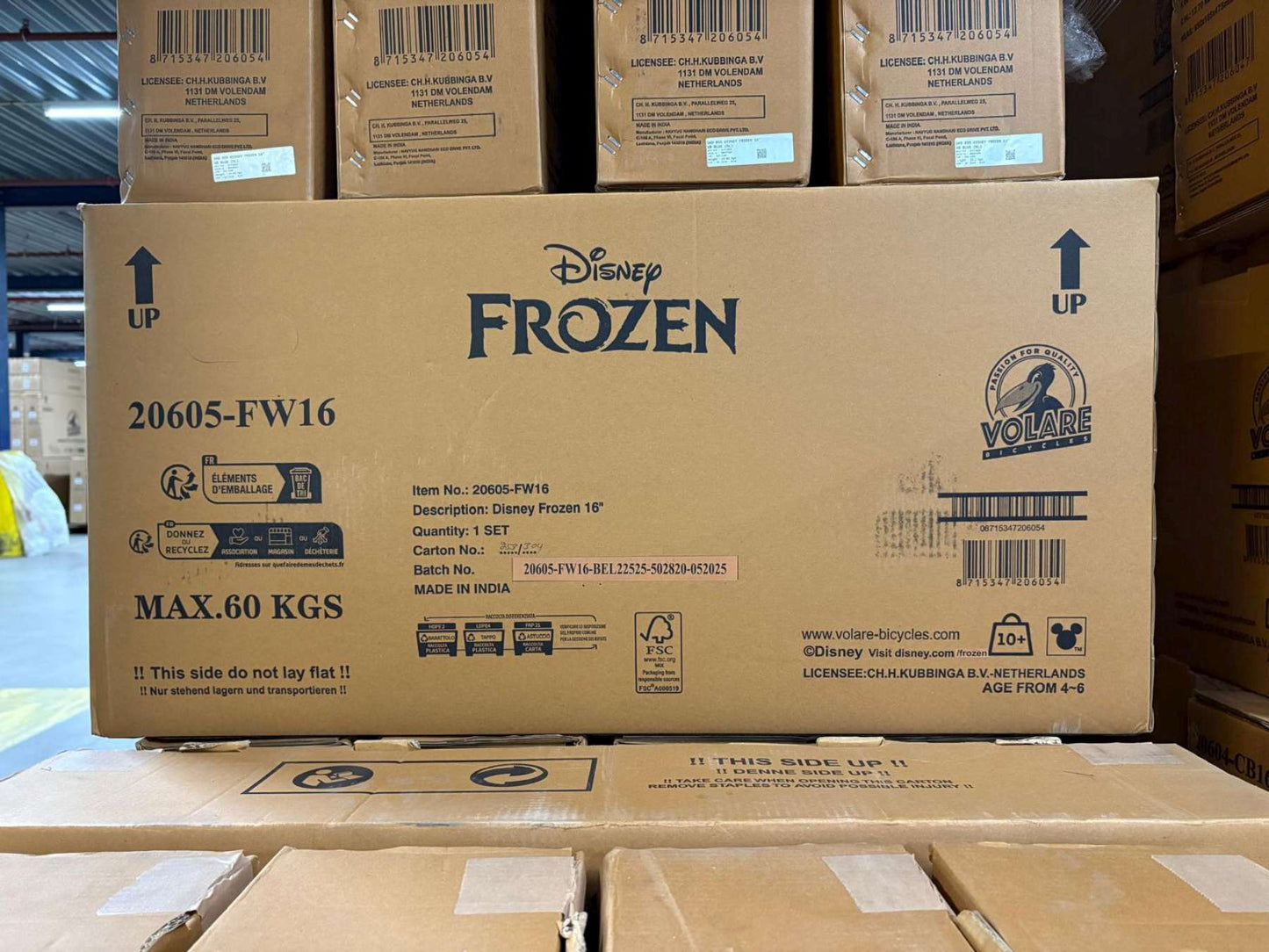 Volare Disney Frozen 2 Barncykel 16 tum, dubbla handbromsar, Lila - För barn 4-6 år