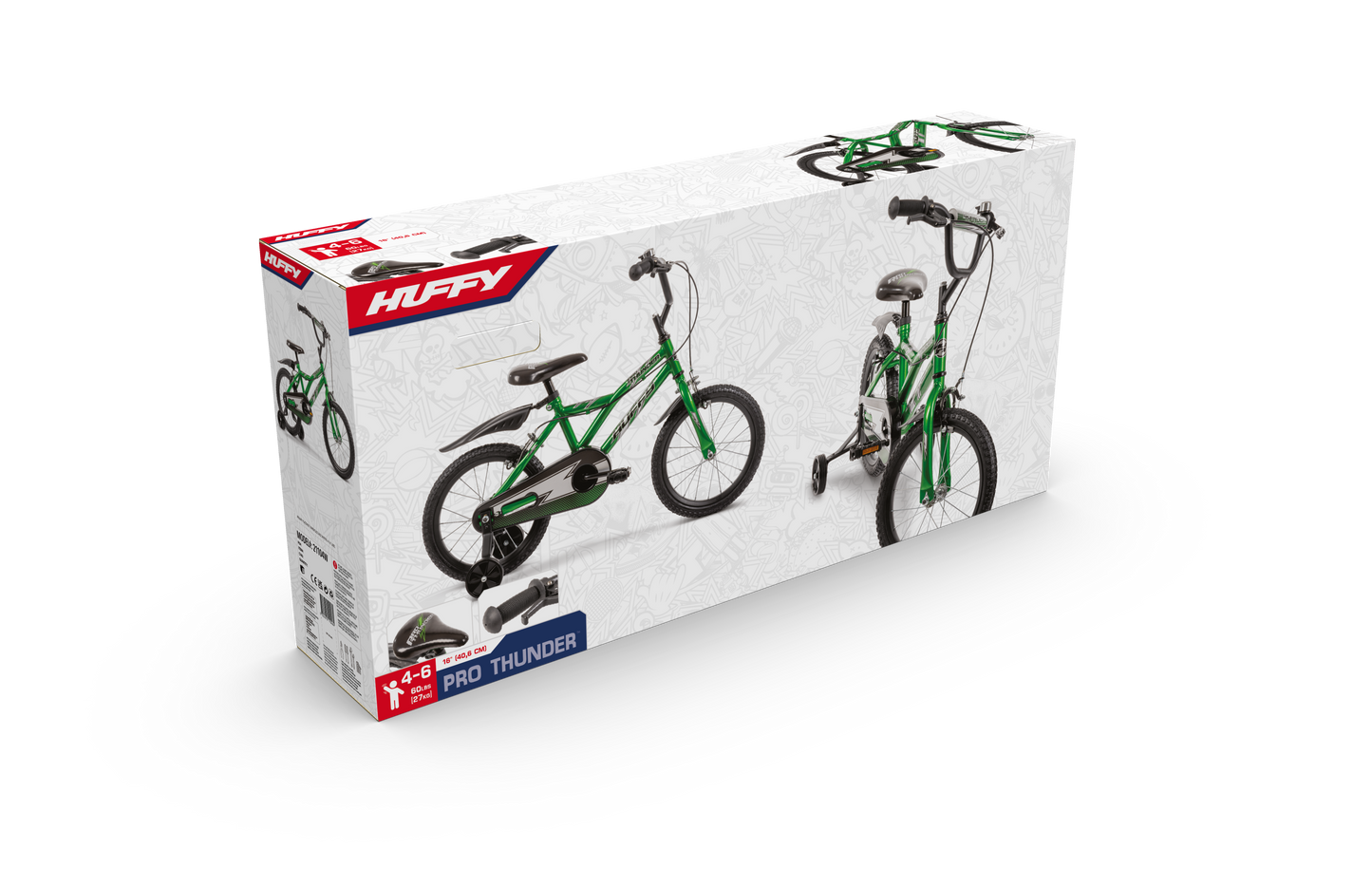 Huffy Pro Thunder 16-tum barncykel - 5-7  år - grön