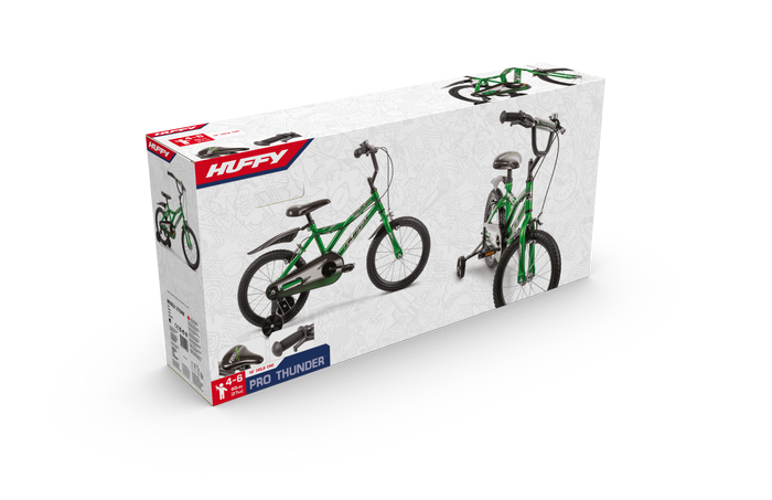 Huffy Pro Thunder 16-tum barncykel - 5-7  år - grön