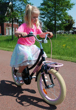 Volare Excellent Barncykel 16 tum, Svart - Lilla Cykelbutiken