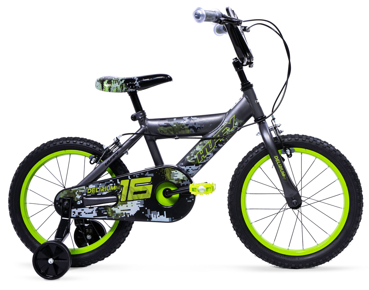 Huffy Delirium 16-tum BMX Style cykel grå och grön 5-7 år