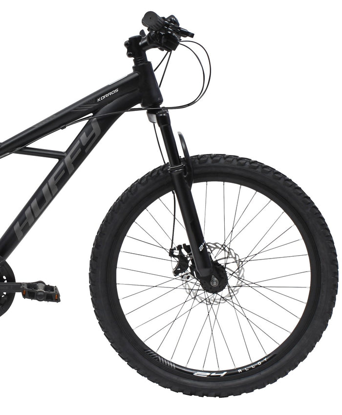 Huffy Korros 26 tum Hardtail MTB, 21 Shimano-växlar & X-frame (Mörkblå/Svart)