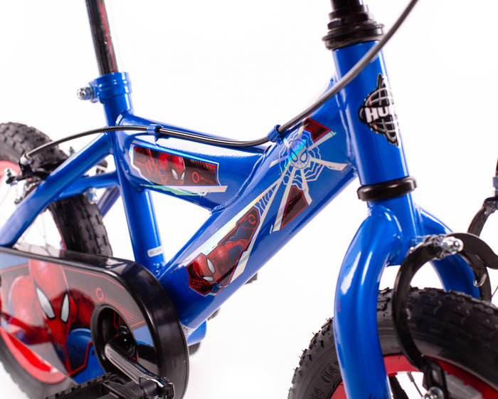 Huffy Marvel Spiderman 14-tums barncykel 4 -6  år + stödhjul