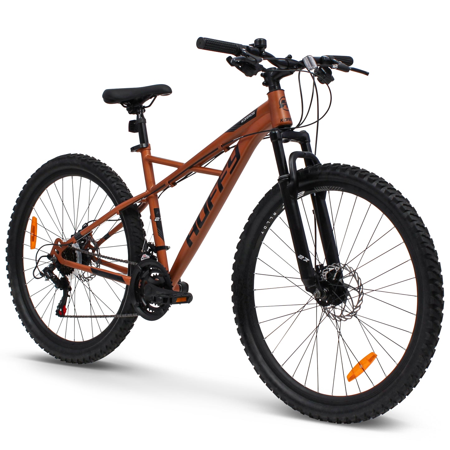 Huffy Korros 27.5" – Hardtail MTB med 21 Shimano-växlar & X-Frame (Bronze)