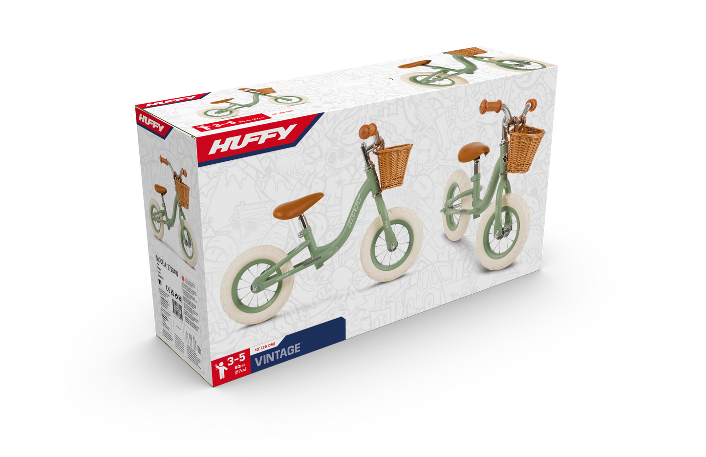 Huffy Vintage 10-tum balanscykel för barn - 2-4  år - grön
