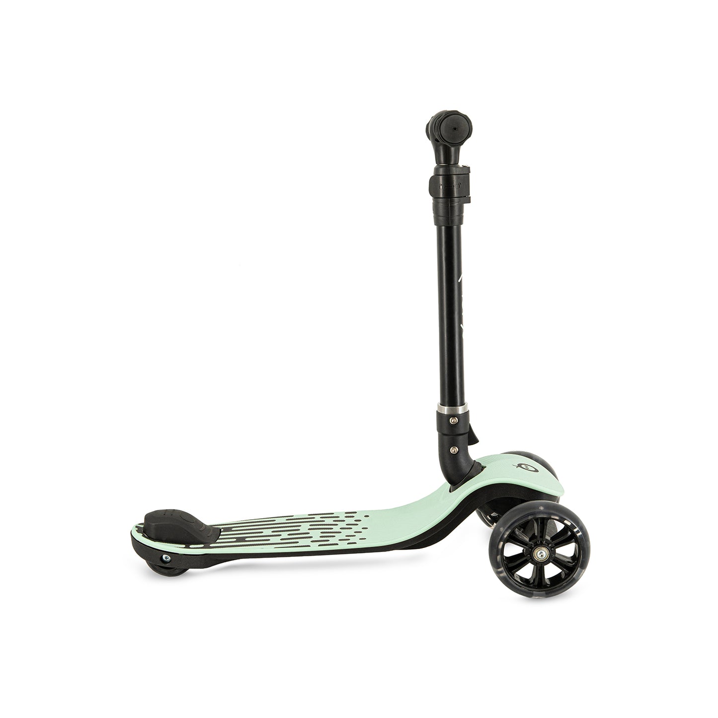 MoMi SAN Sparkcykel Svart – Hopfällbar Sparkcykel med LED-hjul, Grön