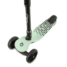 MoMi SAN Sparkcykel Svart – Hopfällbar Sparkcykel med LED-hjul, Grön