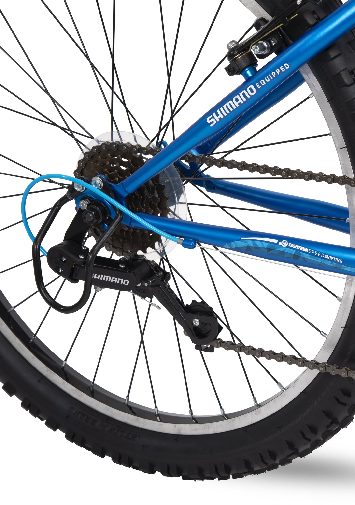 Huffy Extent mountainbike 24 tum blå 18 växlar, För barn 8-12 år