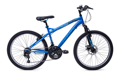 Huffy Extent mountainbike 24 tum blå 18 växlar, För barn 8-12 år