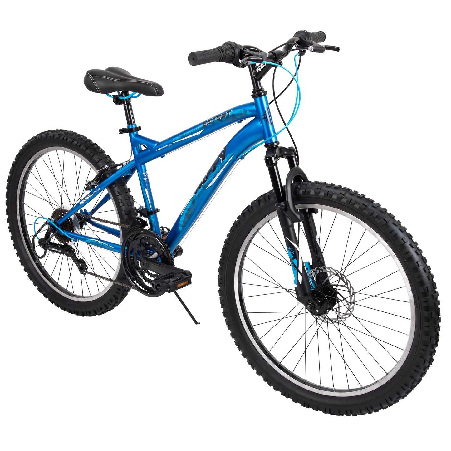 Huffy Extent mountainbike 24 tum blå 18 växlar, För barn 8-12 år