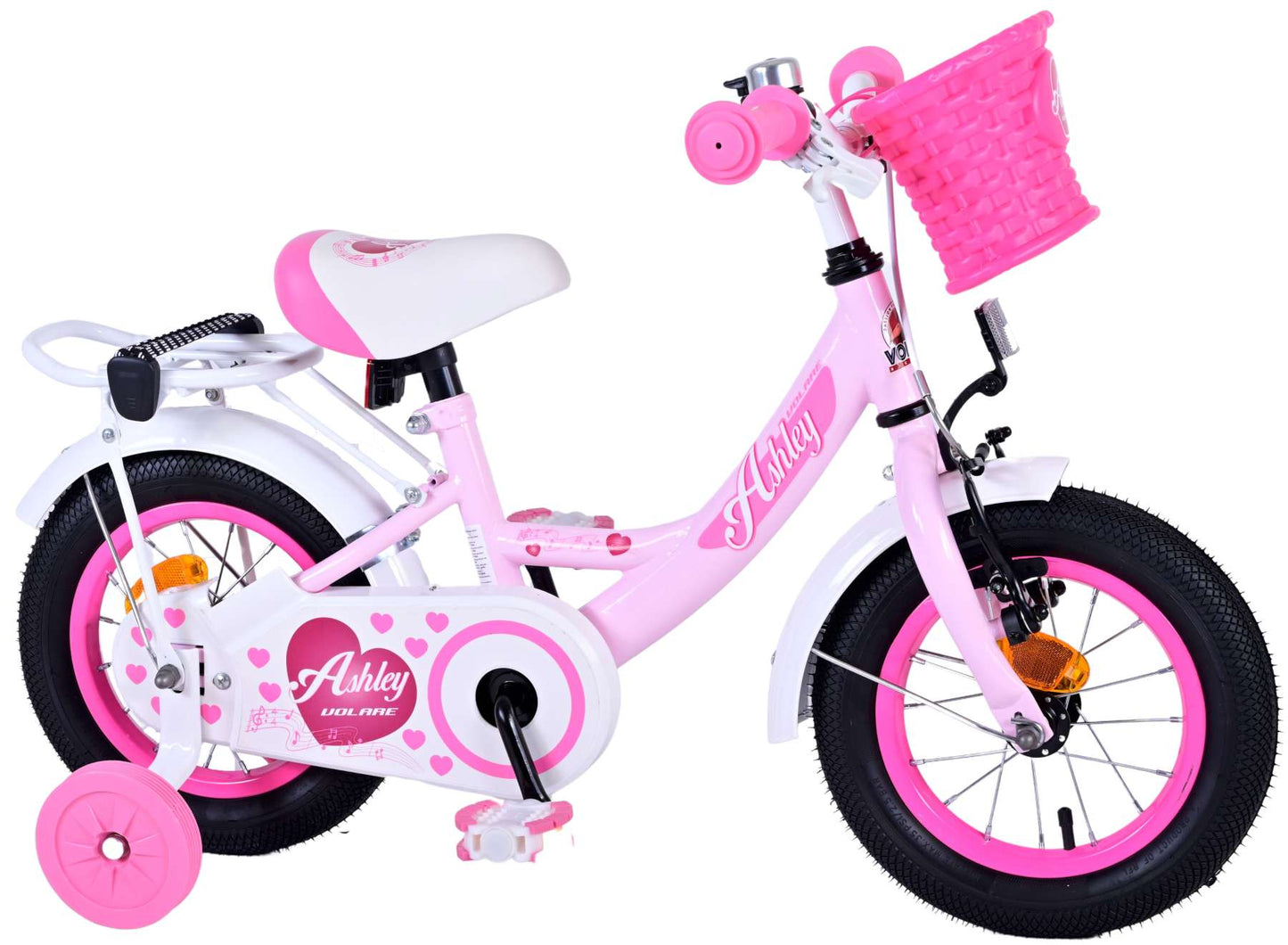 Volare Ashley Barncykel 12 tum, Rosa - Lilla Cykelbutiken
