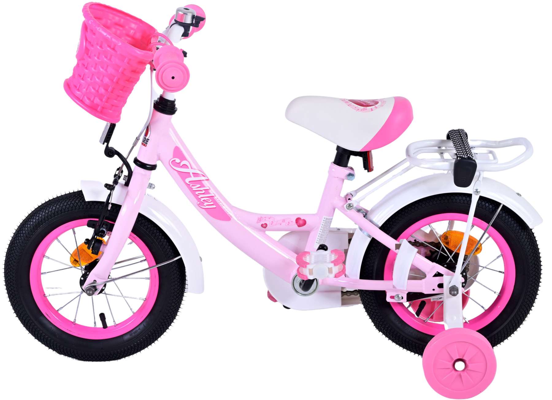 Volare Ashley Barncykel 12 tum, Rosa - Lilla Cykelbutiken