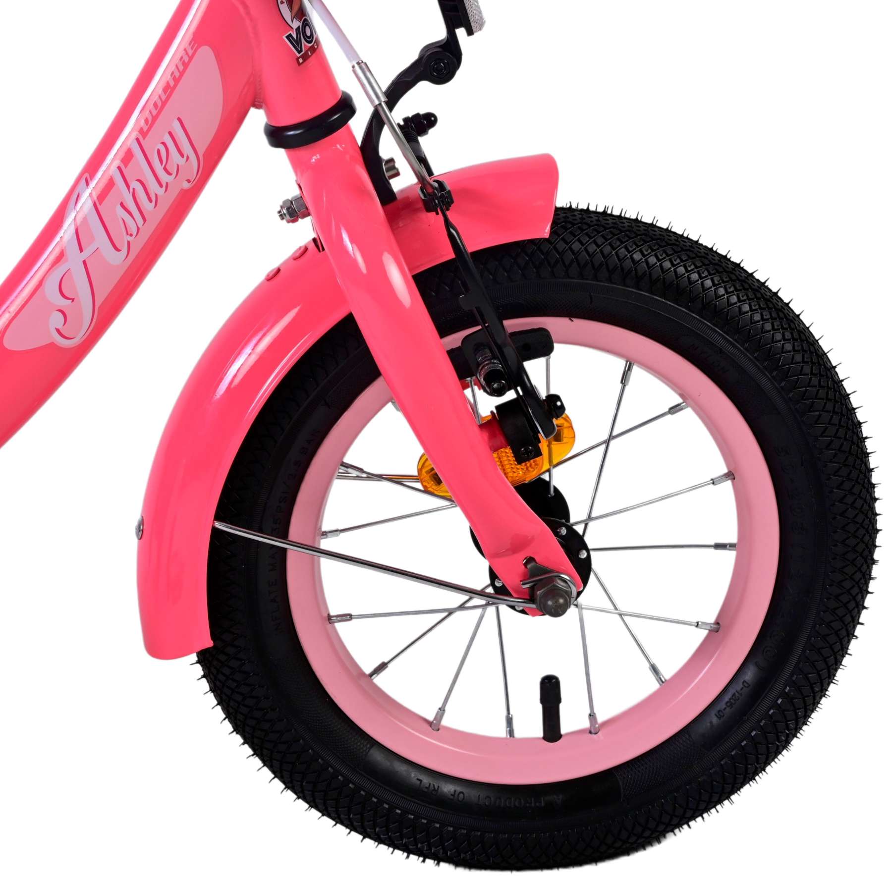 Volare Ashley Barncykel 12 tum, Röd/Rosa - Lilla Cykelbutiken
