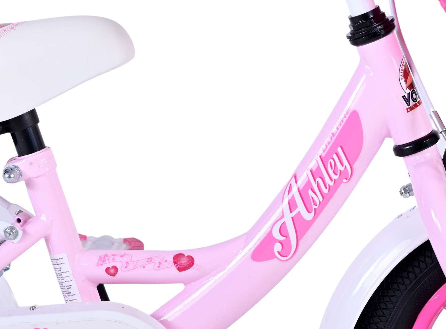Volare Ashley Barncykel 12 tum, Rosa - Lilla Cykelbutiken
