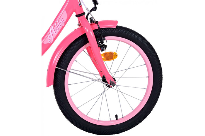 Volare Ashley 18-tums Barncykel Rosa – Med Korg & Stödhjul- För barn 4–7 år