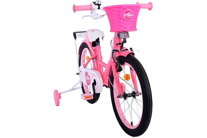 Volare Ashley 18-tums Barncykel Rosa – Med Korg & Stödhjul- För barn 4–7 år