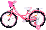 Volare Ashley 18-tums Barncykel Rosa – Med Korg & Stödhjul- För barn 4–7 år