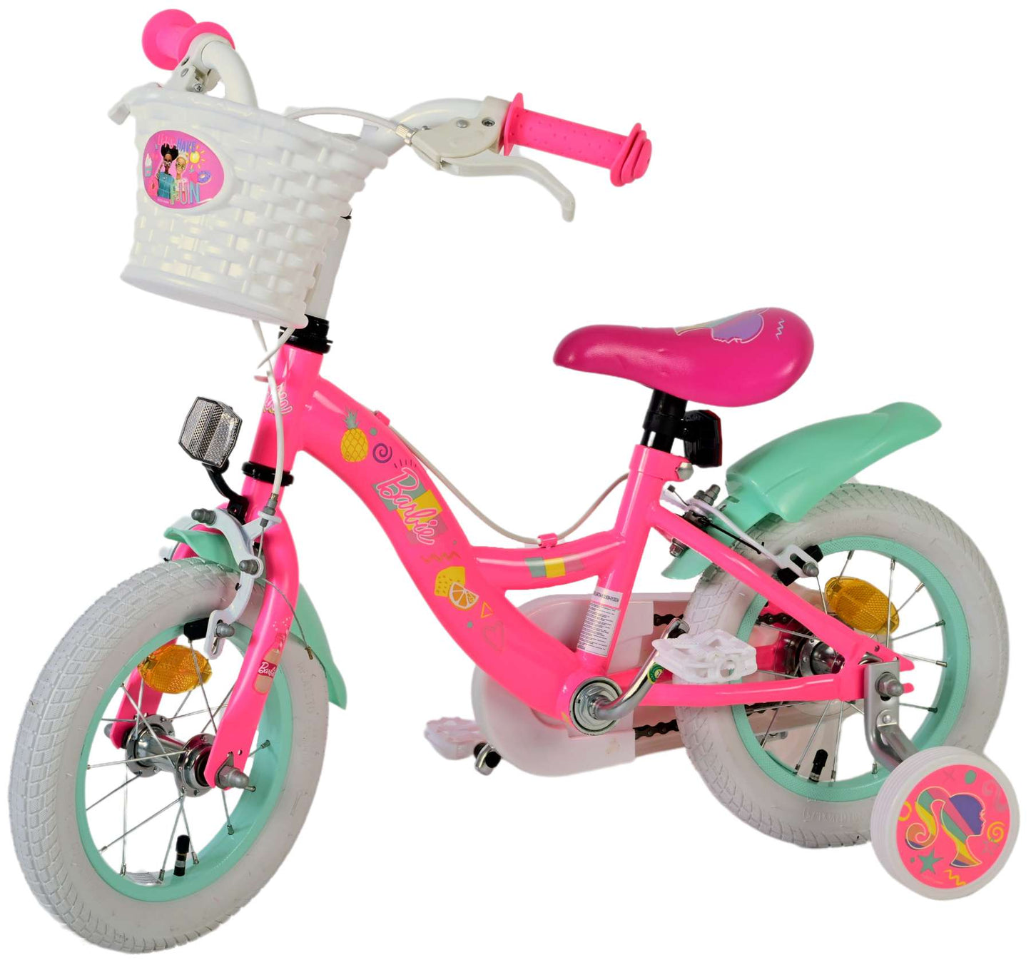 Barbie Kids' Rosa 12 tum – Barncykel med två handbromsar