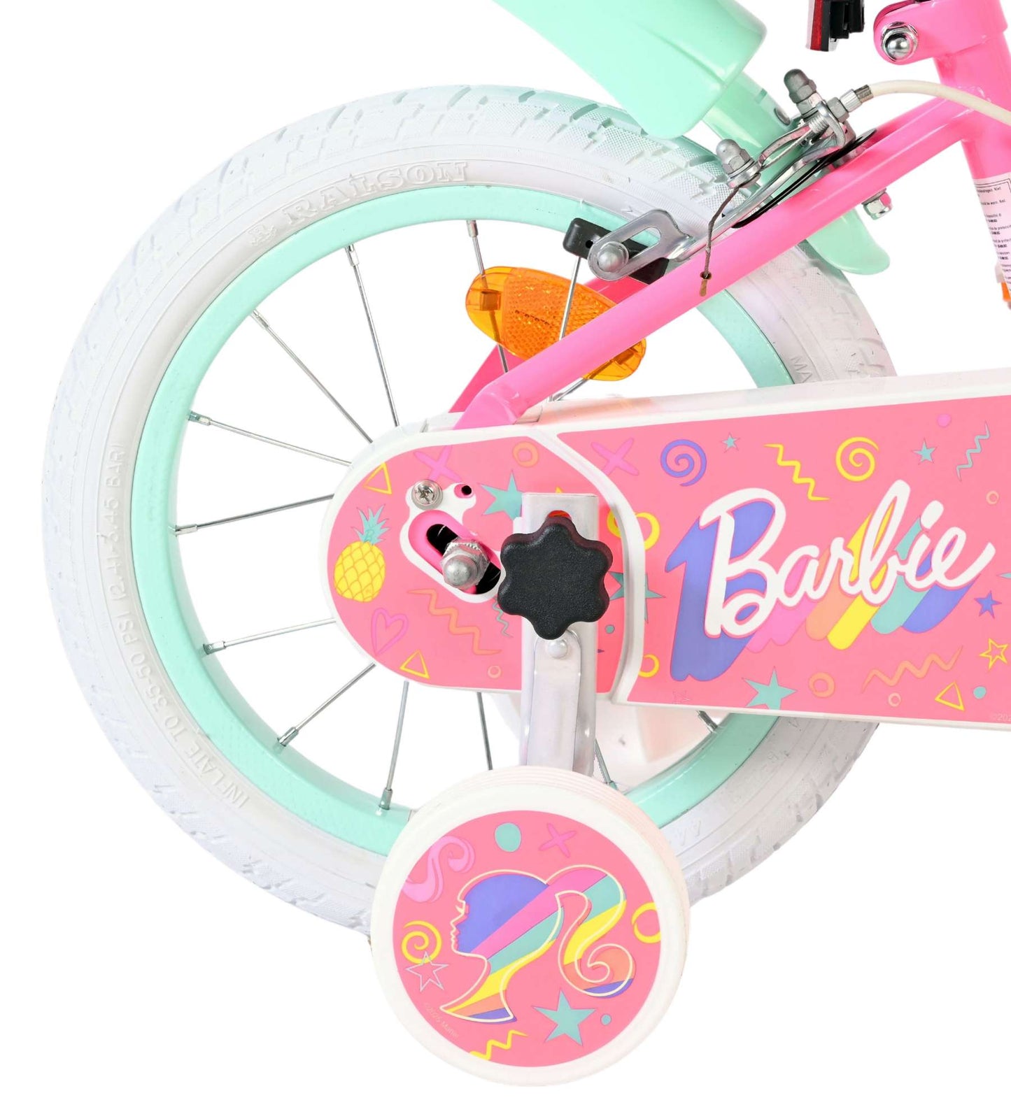 Barbie Kids' Barncykel 14 tum, dubbla handbromsar, Rosa - För barn 5-5 år