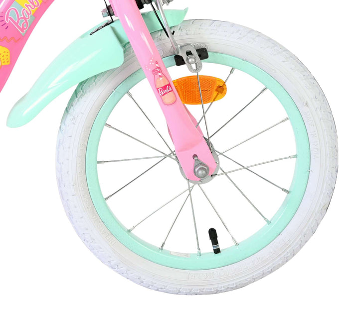 Barbie Kids' Barncykel 14 tum, dubbla handbromsar, Rosa - För barn 5-5 år