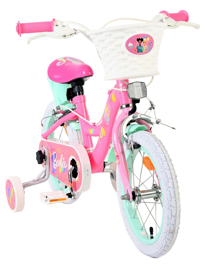 Barbie Kids' Barncykel 14 tum, dubbla handbromsar, Rosa - För barn 5-5 år