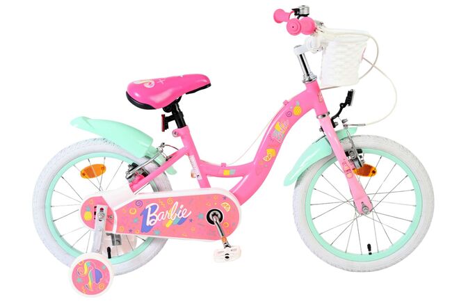 Barbie Kids' Barncykel 16 tum, dubbla handbromsar, Rosa - För barn 4-6 år