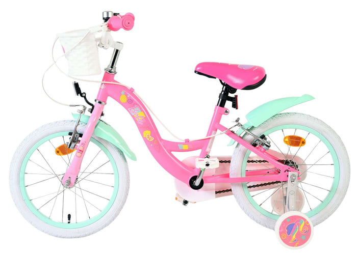 Barbie Kids' Barncykel 16 tum, dubbla handbromsar, Rosa - För barn 4-6 år