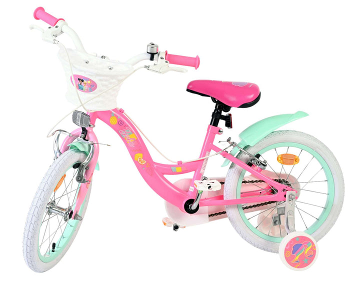 Barbie Kids' Barncykel 16 tum, dubbla handbromsar, Rosa - För barn 4-6 år