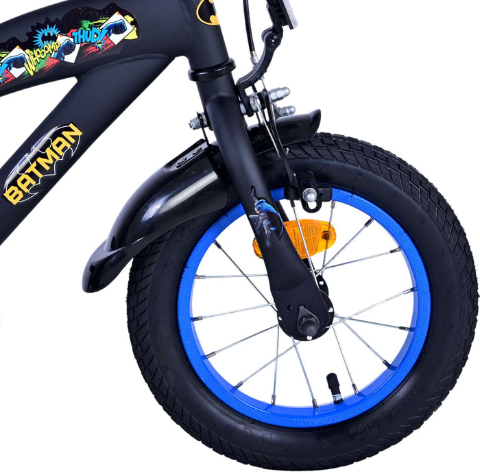 Batman Barncykel 12 tum, Svart - Lilla Cykelbutiken