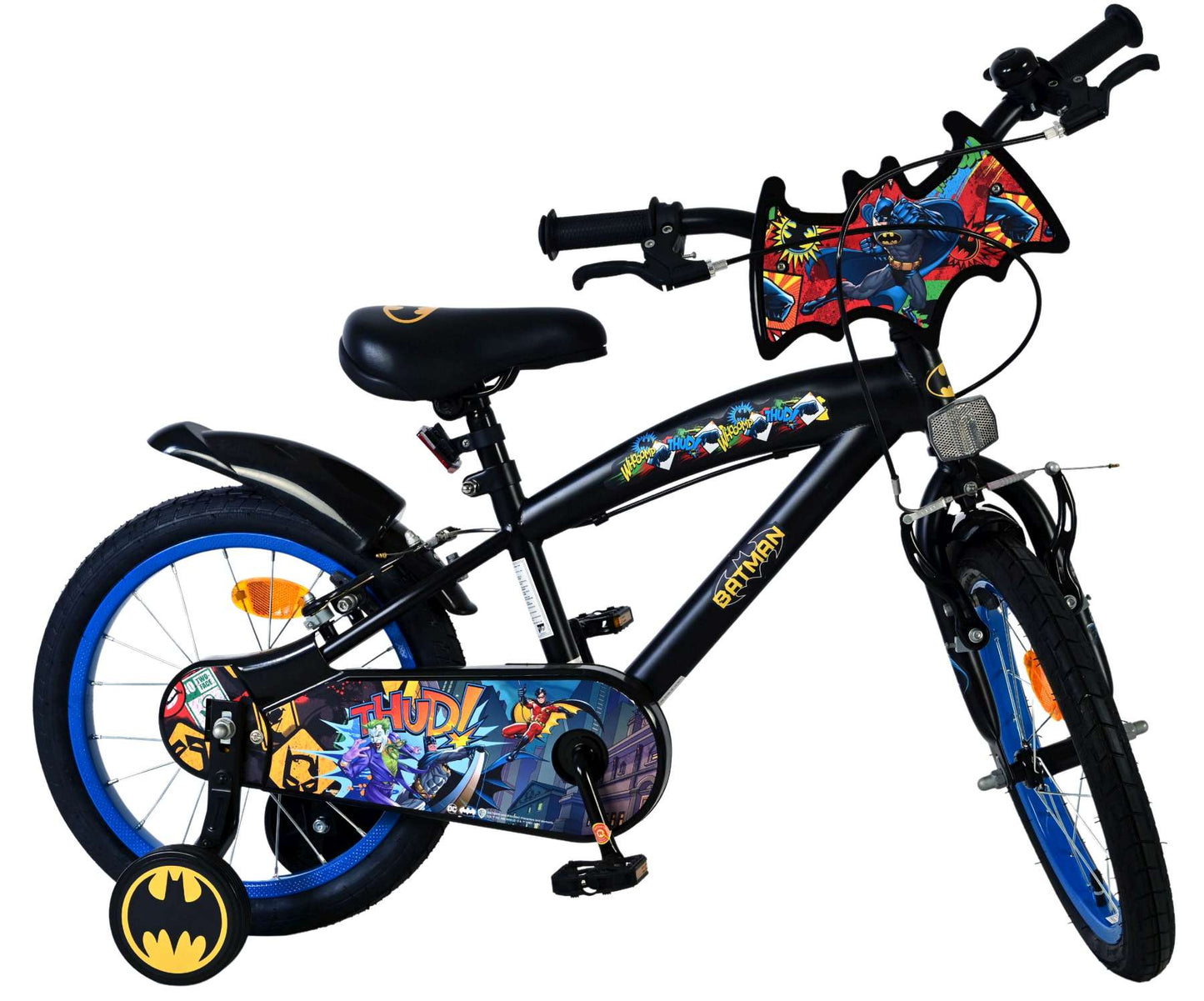Batman Barncykel 16 tum, dubbla handbromsar, Svart - För barn 4-6 år