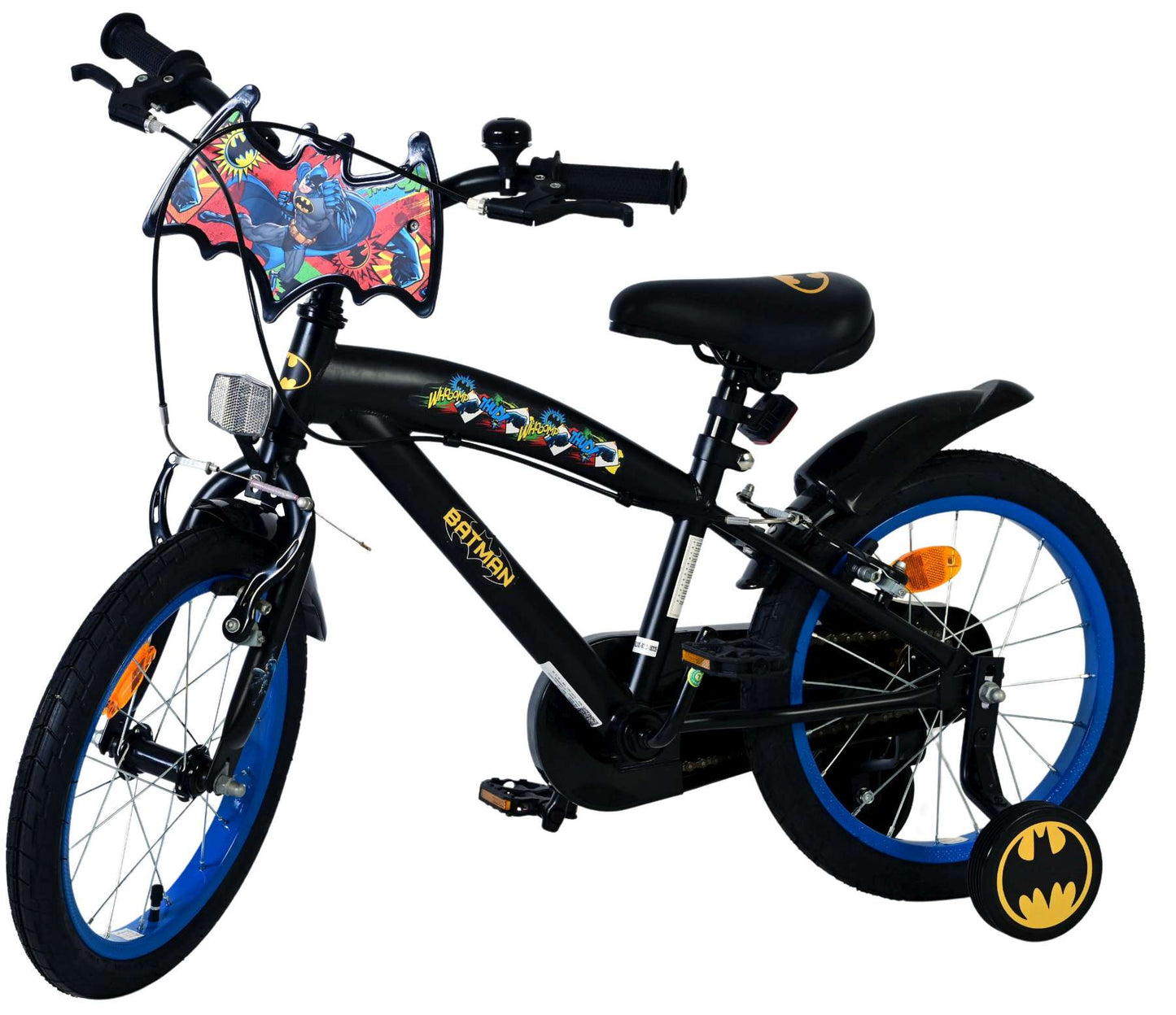 Batman Barncykel 16 tum, dubbla handbromsar, Svart - För barn 4-6 år