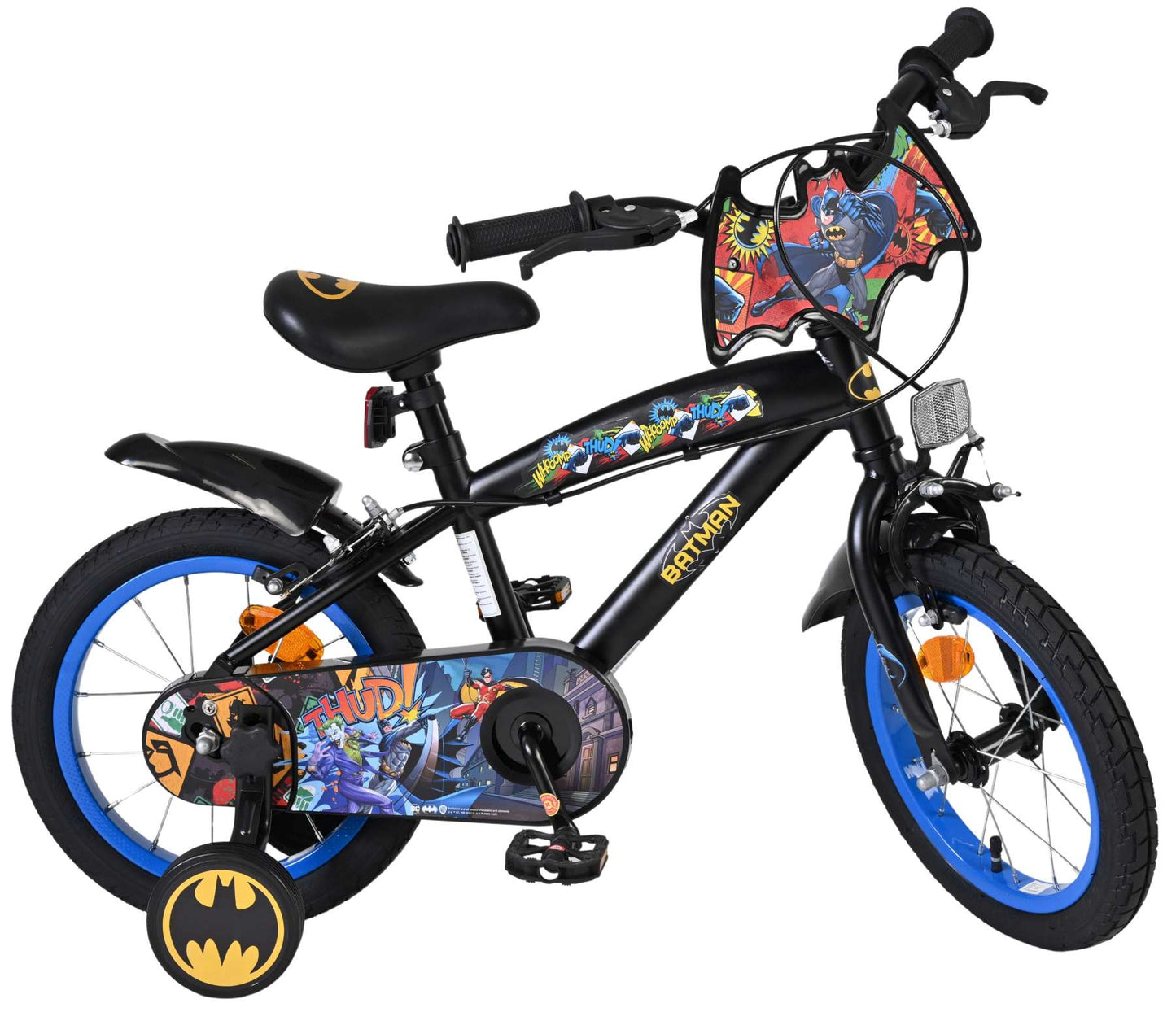 Batman Barncykel 14 tum, dubbla handbromsar, Svart - För barn 5-5 år