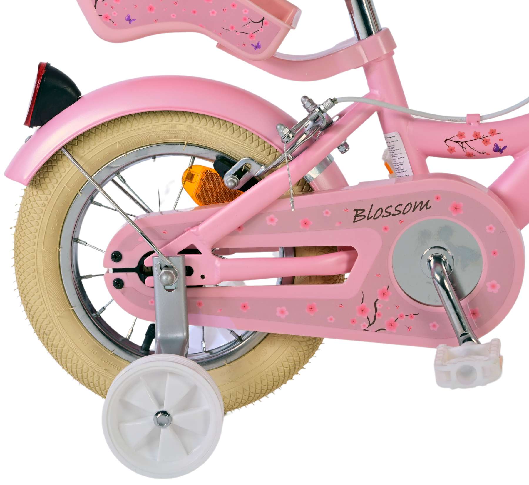 Volare Blossom Barncykel Två Handbromsar 12 tum, Rosa - Lilla Cykelbutiken