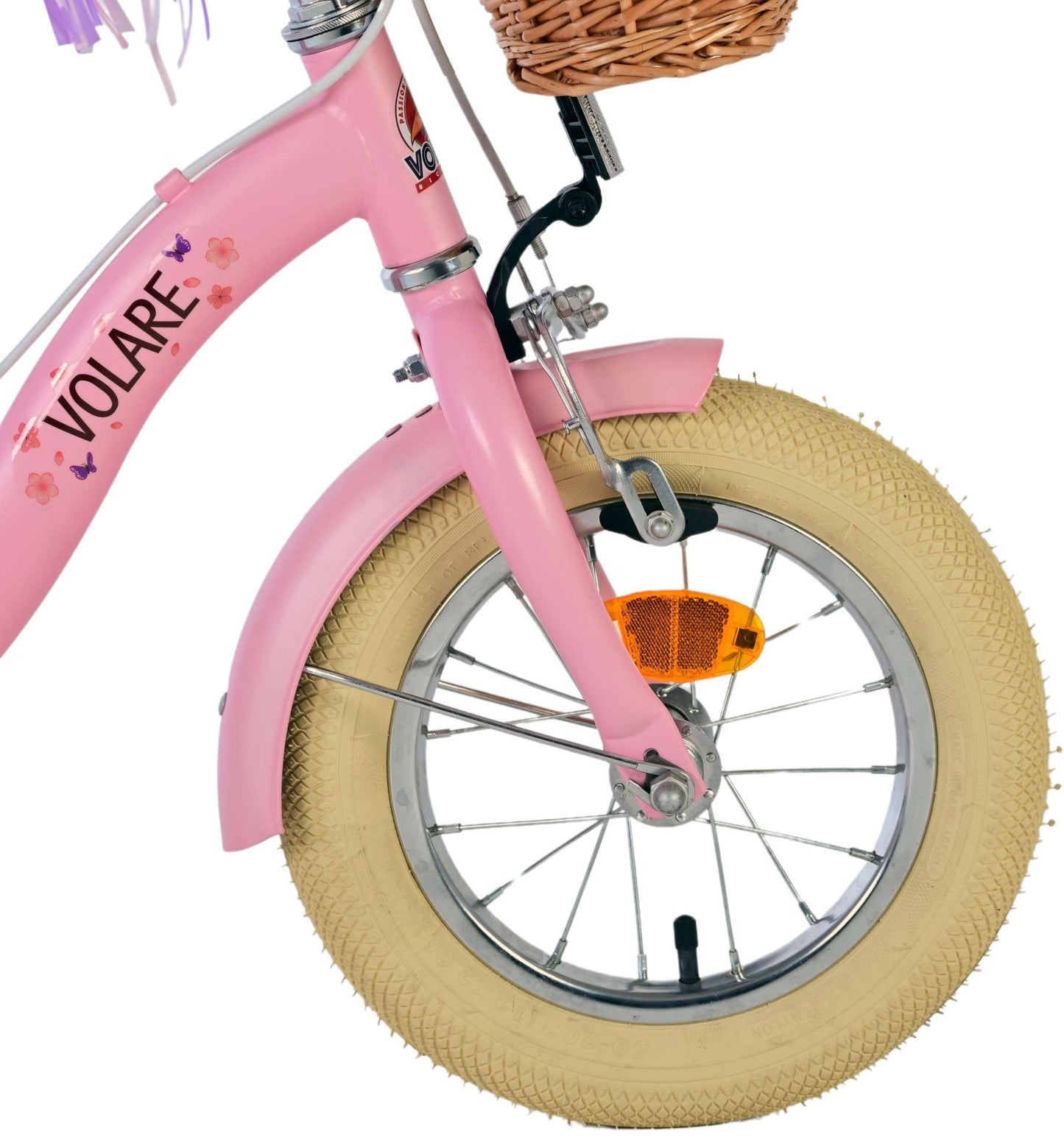 Volare Blossom Barncykel Två Handbromsar 12 tum, Rosa - Lilla Cykelbutiken