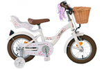 Volare Blossom Barncykel 12 tum, Vit - Lilla Cykelbutiken