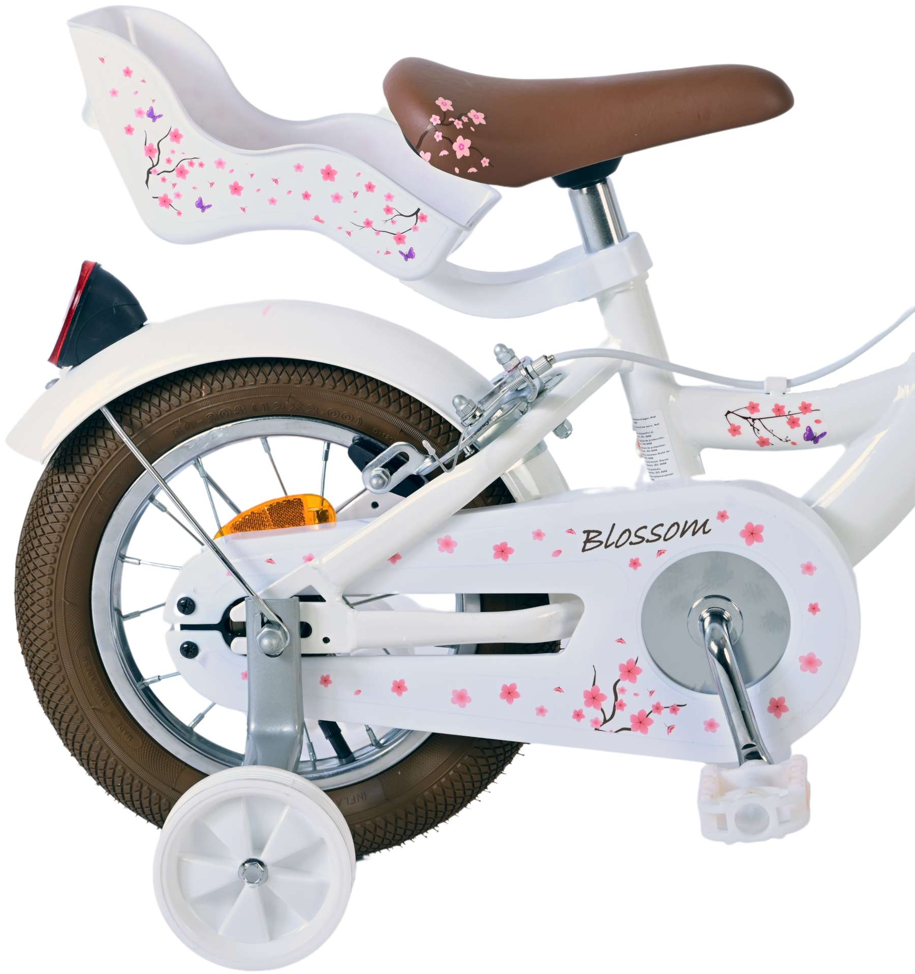 Volare Blossom Barncykel Två Handbromsar 12 tum, Vit - Lilla Cykelbutiken
