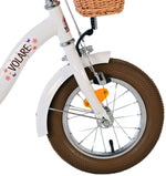Volare Blossom Barncykel 12 tum, Vit - Lilla Cykelbutiken
