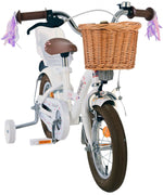 Volare Blossom Barncykel 12 tum, Vit - Lilla Cykelbutiken