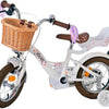 Volare Blossom Barncykel 12 tum, Vit - Lilla Cykelbutiken