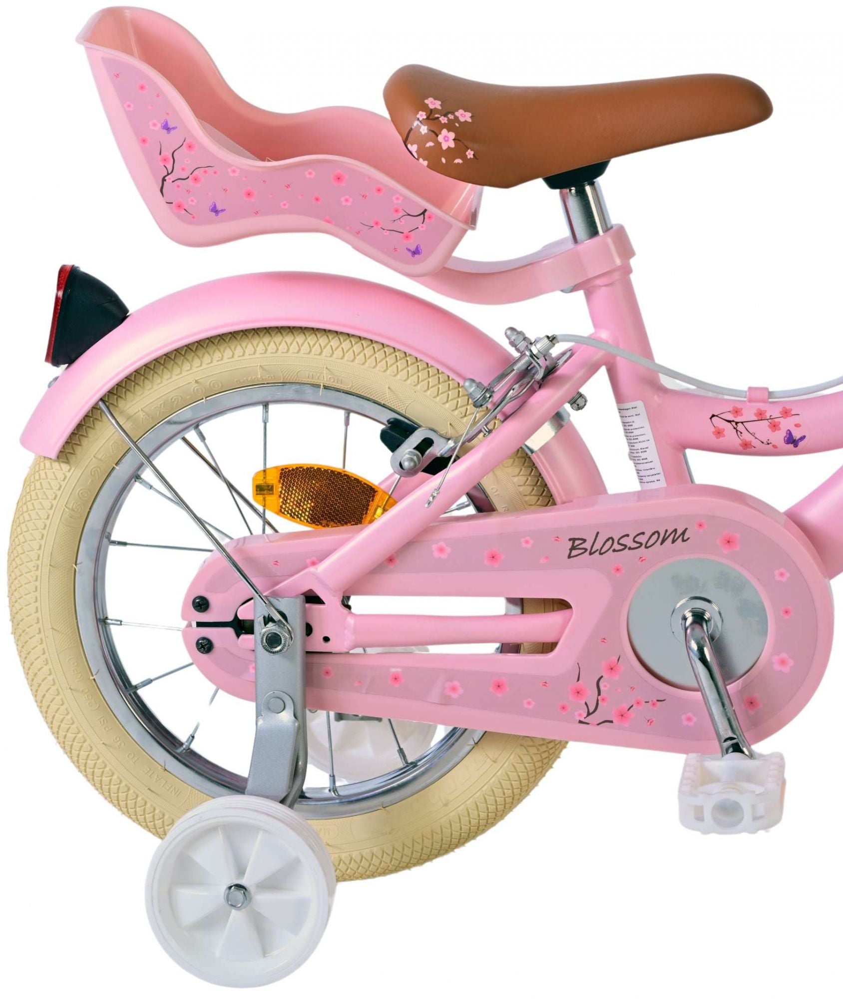 Volare Blossom Barncykel Två Handbromsar 14 tum, Rosa - Lilla Cykelbutiken