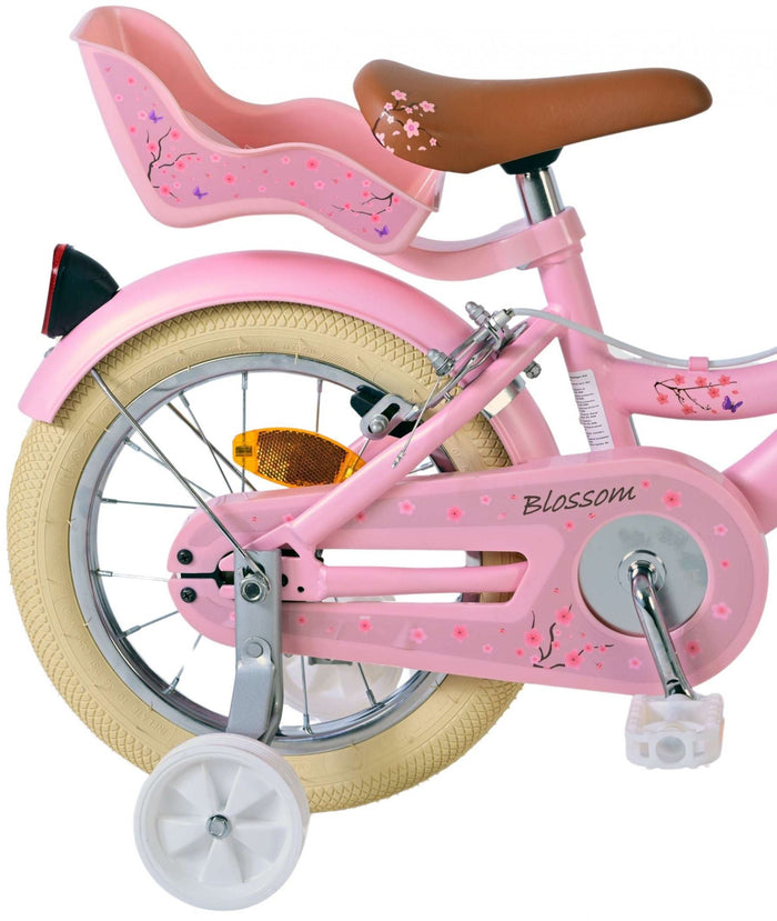Volare Blossom Barncykel Två Handbromsar 14 tum, Rosa - Lilla Cykelbutiken