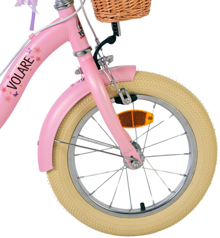 Volare Blossom Barncykel Två Handbromsar 14 tum, Rosa - Lilla Cykelbutiken