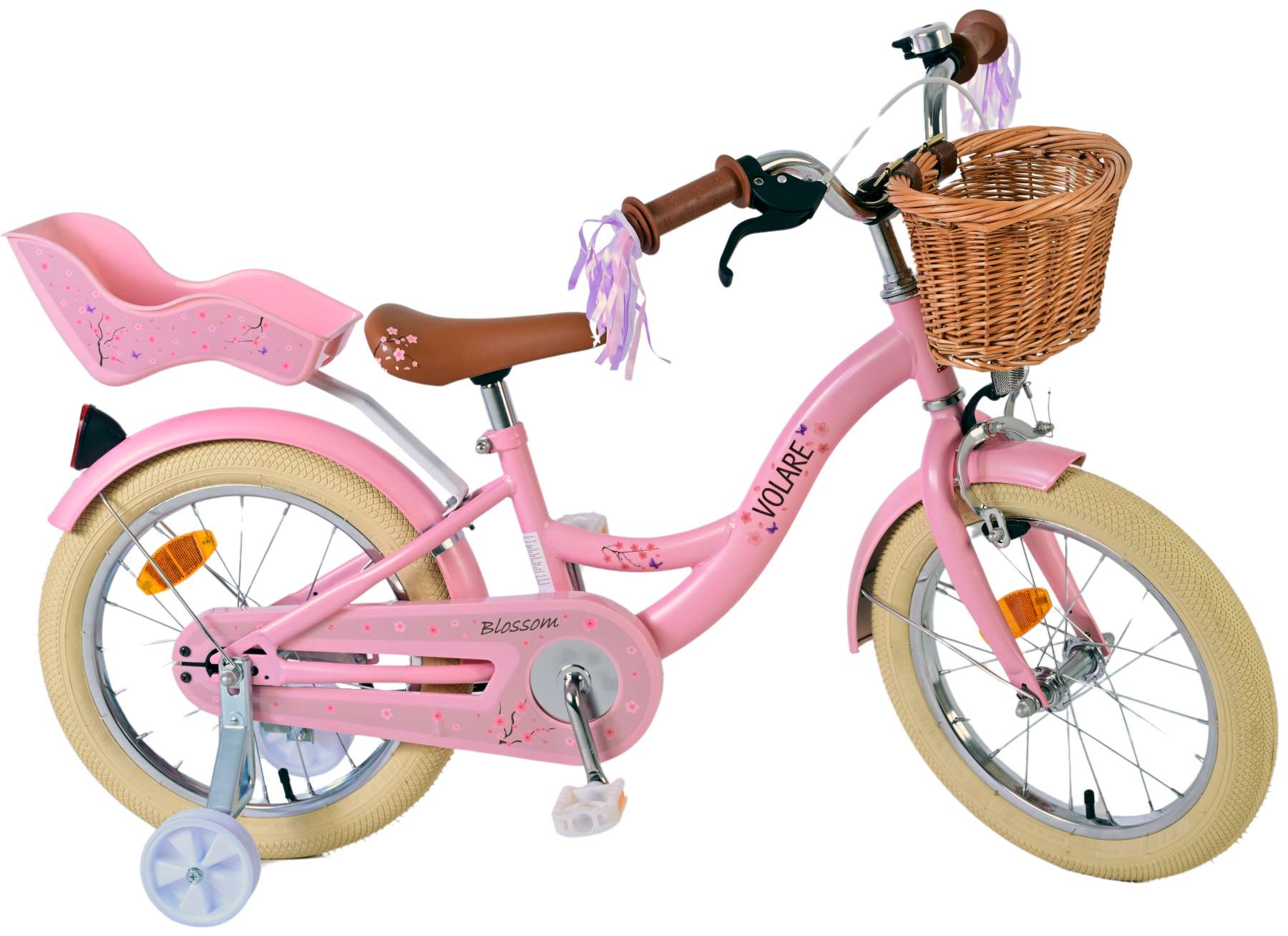 Volare Blossom Barncykel 16 tum, Rosa - Lilla Cykelbutiken