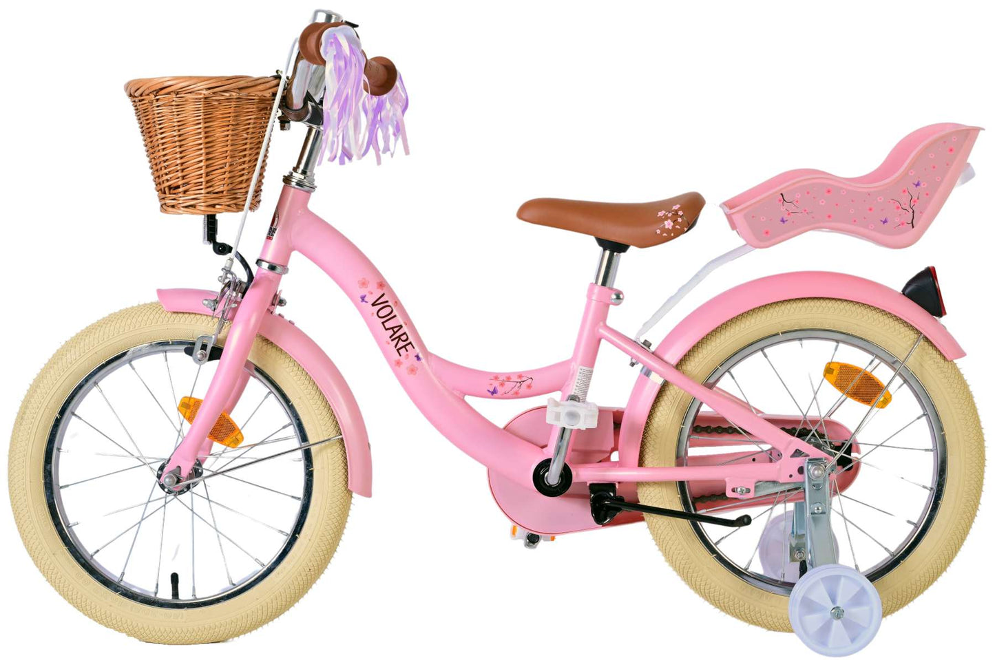 Volare Blossom Barncykel 16 tum, Rosa - Lilla Cykelbutiken